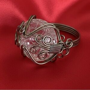 Vintage glass cabochon cocktail ring